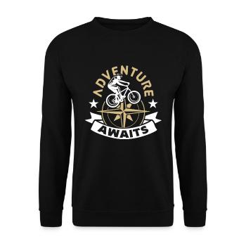 L’aventure VTT attend les cyclistes de course - Sweat-shirt Unisexe - noir - Devant - Alina (178cm) & Michal (187cm)