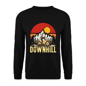 Mountain Bike Downhill Racing Cyclist Bike Racer - Unisex Sweatshirt - black - Front - Alina (178cm) & Michal (187cm)