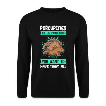 Porcs-épics Cadeau de porc-épic - Sweat-shirt Unisexe - noir - Devant - Alina (178cm) & Michal (187cm)