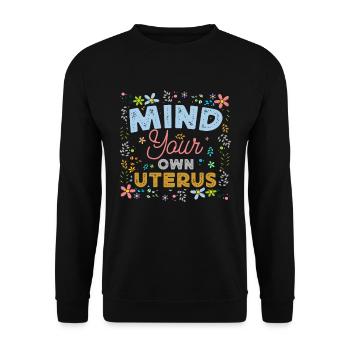 Uterus Flowers Feminist Empowerment - Unisex Sweatshirt - black - Front - Alina (178cm) & Michal (187cm)