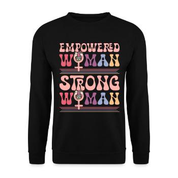 Droits des femmes Fleurs féministes Droits des femmes - Sweat-shirt Unisexe - noir - Devant - Alina (178cm) & Michal (187cm)
