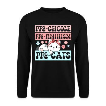 Pro-Choix Féminisme Amoureux des chats Félin - Sweat-shirt Unisexe - noir - Devant - Alina (178cm) & Michal (187cm)