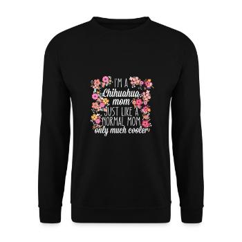 Chihuahua Mom - Unisex Pullover - Schwarz - Vorne - Alina (178cm) & Michal (187cm)