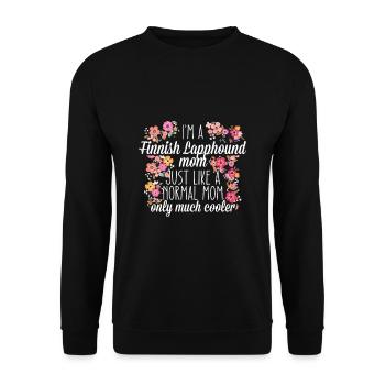 Finnischer Lapphund Mom - Unisex Pullover - Schwarz - Vorne - Alina (178cm) & Michal (187cm)