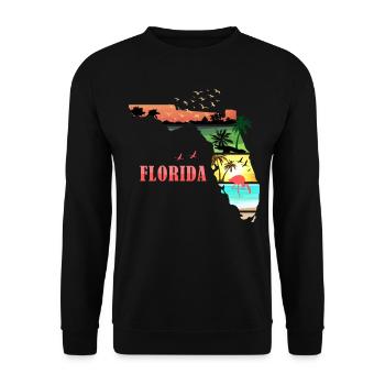 Florida Sunset Summer - Unisex Sweatshirt - black - Front - Alina (178cm) & Michal (187cm)