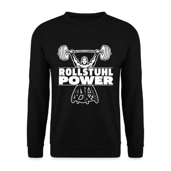 Rollstuhl Rollstuhlfahrer Leistung - Unisex Pullover - Schwarz - Vorne - Alina (178cm) & Michal (187cm)