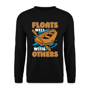 Le rafting flotte bien avec les autres Kayak Navigation de plaisance - Sweat-shirt Unisexe - noir - Devant - Alina (178cm) & Michal (187cm)