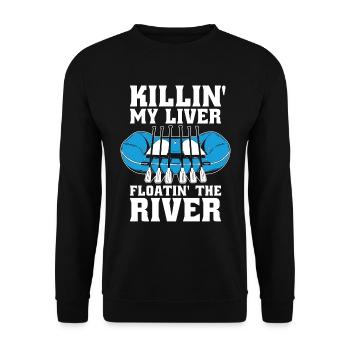 Rafting Killin' My Liver Floatin' River Rafting - Sweat-shirt Unisexe - noir - Devant - Alina (178cm) & Michal (187cm)