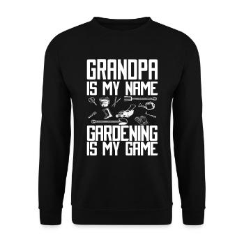 Hobbygärtner Garten Opa Gärtnerischer Vater - Unisex Pullover - Schwarz - Vorne - Alina (178cm) & Michal (187cm)