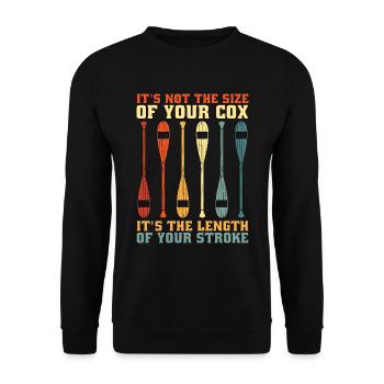 Aviron Ce n’est pas la taille d’un rameur de bateau à rames rétro - Sweat-shirt Unisexe - noir - Devant - Alina (178cm) & Michal (187cm)