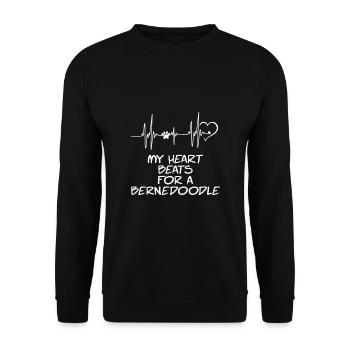 My heart beats for a Bernedoodle - Unisex Sweatshirt - black - Front - Alina (178cm) & Michal (187cm)
