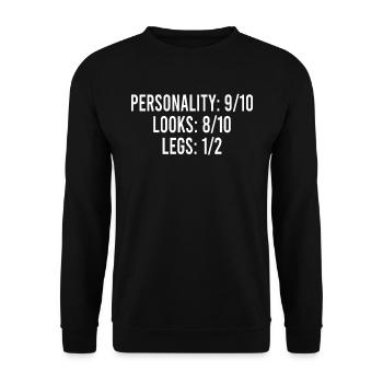 Beinprothese Operation Amputation Bein - Unisex Pullover - Schwarz - Vorne - Alina (178cm) & Michal (187cm)