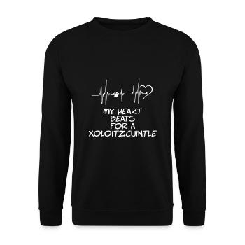 My heart beats for a Xoloitzcuintle - Unisex Sweatshirt - black - Front - Alina (178cm) & Michal (187cm)