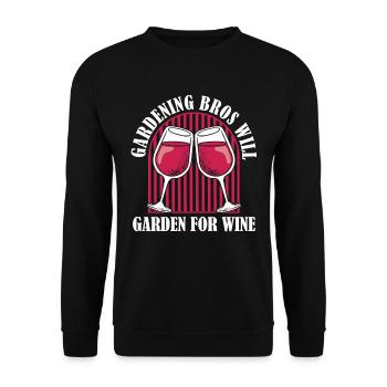 Hobby Gardener Garden Wine Gardening Brother - Unisex Sweatshirt - black - Front - Alina (178cm) & Michal (187cm)