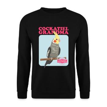 Grand-mère Cockatiel | Cadeau du propriétaire d’oiseau - Sweat-shirt Unisexe - noir - Devant - Alina (178cm) & Michal (187cm)