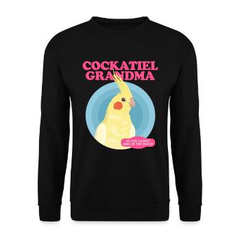 Cockatiel Grand-mère Oiseau Propriétaire Cadeau - Sweat-shirt Unisexe - noir - Devant - Alina (178cm) & Michal (187cm)