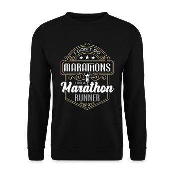 Semi-marathon Je ne fais pas de marathons Je fais de la course - Sweat-shirt Unisexe - noir - Devant - Alina (178cm) & Michal (187cm)