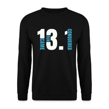 Semi-marathon 13.1 Came Run Conquered Running Race - Sweat-shirt Unisexe - noir - Devant - Alina (178cm) & Michal (187cm)