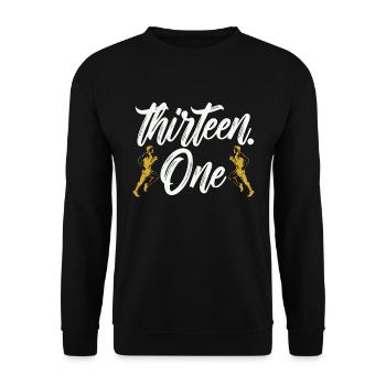 Half Marathon Thirteen One Athletic Marathoner - Unisex Pullover - Schwarz - Vorne - Alina (178cm) & Michal (187cm)