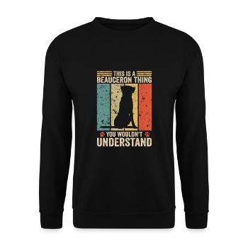 This is a Beauceron thing - Unisex Pullover - Schwarz - Vorne - Alina (178cm) & Michal (187cm)