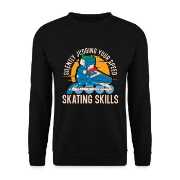 Speed Skating Silently Judging Your Short Track - Unisex Sweatshirt - black - Front - Alina (178cm) & Michal (187cm)