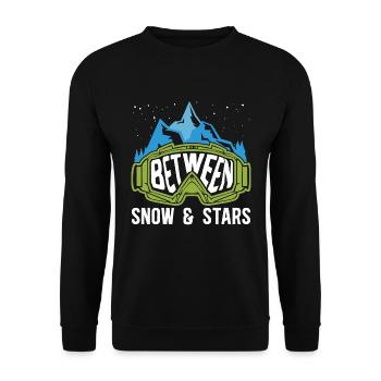 Cross Country Skiing Between Snow & Stars Skier - Unisex Pullover - Schwarz - Vorne - Alina (178cm) & Michal (187cm)