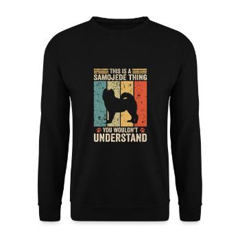This is a Samoyed thing - Unisex Pullover - Schwarz - Vorne - Alina (178cm) & Michal (187cm)