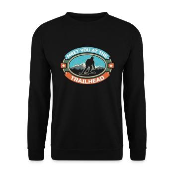 Cross Country Skiing Meet You At The Trailhead Ski - Unisex Pullover - Schwarz - Vorne - Alina (178cm) & Michal (187cm)