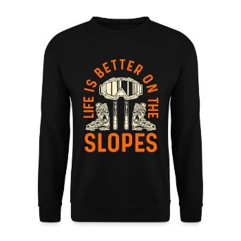 La vie en ski de fond est meilleure sur le ski de neige - Sweat-shirt Unisexe - noir - Devant - Alina (178cm) & Michal (187cm)