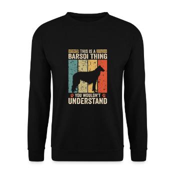 This is a Borzoi thing - Unisex Pullover - Schwarz - Vorne - Alina (178cm) & Michal (187cm)