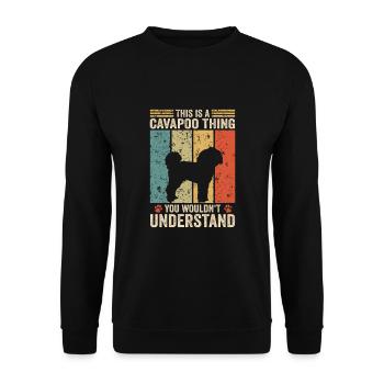 This is a Cavapoo thing - Unisex Pullover - Schwarz - Vorne - Alina (178cm) & Michal (187cm)