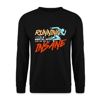 Running Is A Mental Sport Race XC Country Running - Unisex Pullover - Schwarz - Vorne - Alina (178cm) & Michal (187cm)