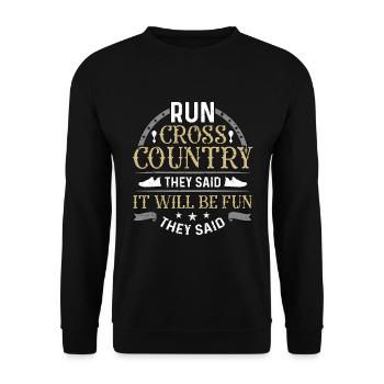 Cross Country Running Run Cross Country They Race - Unisex Pullover - Schwarz - Vorne - Alina (178cm) & Michal (187cm)