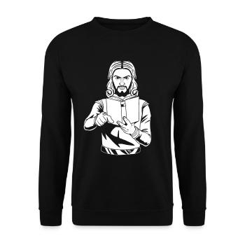 Christ Christianisme - Sweat-shirt Unisexe - noir - Devant - Alina (178cm) & Michal (187cm)
