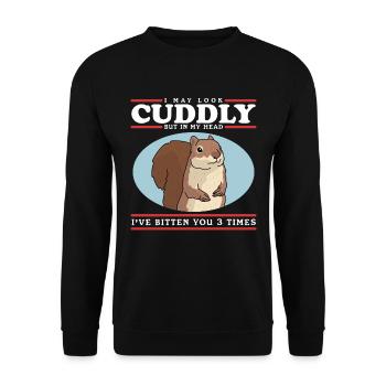 Cute Squirrel Grey Squirrel Squirrel Gift - Unisex Sweatshirt - black - Front - Alina (178cm) & Michal (187cm)