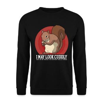 Cute Squirrel Squirrel Gift - Unisex Sweatshirt - black - Front - Alina (178cm) & Michal (187cm)