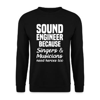Ingénieur du son Technicien du son Musique - Sweat-shirt Unisexe - noir - Devant - Alina (178cm) & Michal (187cm)