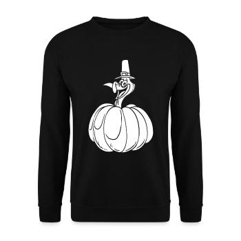 Thanksgiving Pumpkin - Unisex Sweatshirt - black - Front - Alina (178cm) & Michal (187cm)