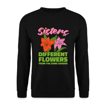 Hobbygärtner Garten Schwester - Unisex Pullover - Schwarz - Vorne - Alina (178cm) & Michal (187cm)