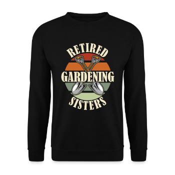 Hobbygärtner Garten Schwester - Unisex Pullover - Schwarz - Vorne - Alina (178cm) & Michal (187cm)