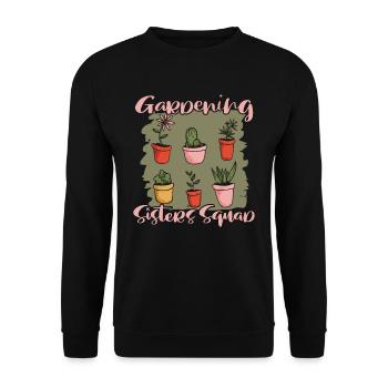 Hobbygärtner Garten Topfpflanze - Unisex Pullover - Schwarz - Vorne - Alina (178cm) & Michal (187cm)