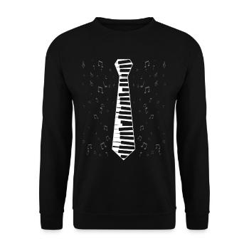Keyboard Piano Tie Sheet Music Pianist - Unisex Sweatshirt - black - Front - Alina (178cm) & Michal (187cm)