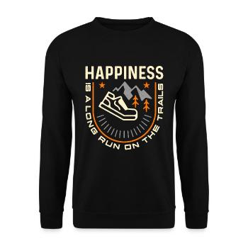 Le bonheur de la course en sentier est une longue course pour les athlètes - Sweat-shirt Unisexe - noir - Devant - Alina (178cm) & Michal (187cm)