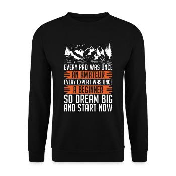 Trail running Chaque pro était autrefois marathonien randonnée - Sweat-shirt Unisexe - noir - Devant - Alina (178cm) & Michal (187cm)