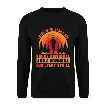 Trail Running There Is An Uphill For Trail Race - Unisex Sweatshirt - black - Front - Alina (178cm) & Michal (187cm)
