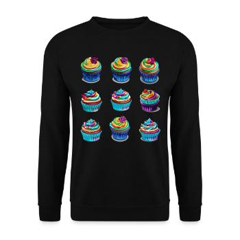 Tartelettes muffins - Sweat-shirt Unisexe - noir - Devant - Alina (178cm) & Michal (187cm)