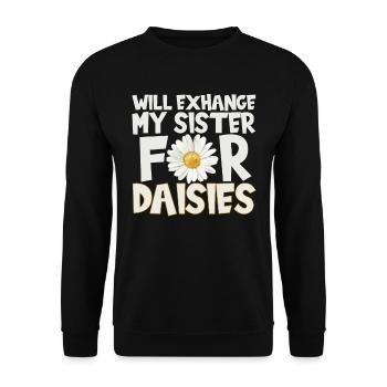 Marguerites de jardin Hobby Gardener - Sweat-shirt Unisexe - noir - Devant - Alina (178cm) & Michal (187cm)