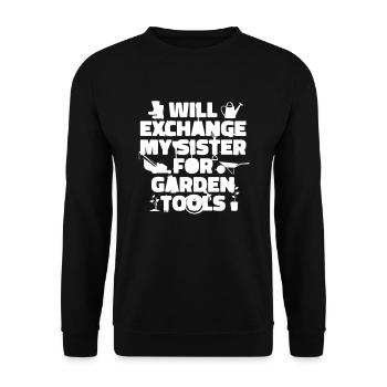 Hobbygärtner Garten Schwester - Unisex Pullover - Schwarz - Vorne - Alina (178cm) & Michal (187cm)