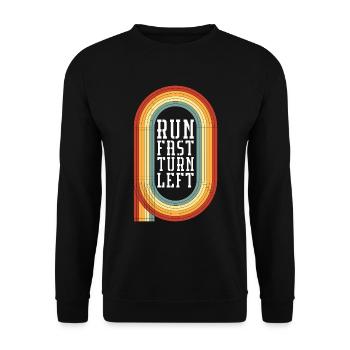 Track And Field Run Fast Turn Left Retro Sprinting - Unisex Sweatshirt - black - Front - Alina (178cm) & Michal (187cm)