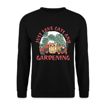 Hobby Gardener Garden Funny Garden Cat - Unisex Sweatshirt - black - Front - Alina (178cm) & Michal (187cm)
